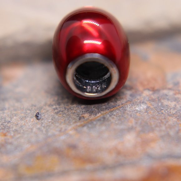 Red Metallic Heart Love Bracelet Charm - S925 Sterling Silver Fits Pandora - Picture 5 of 5